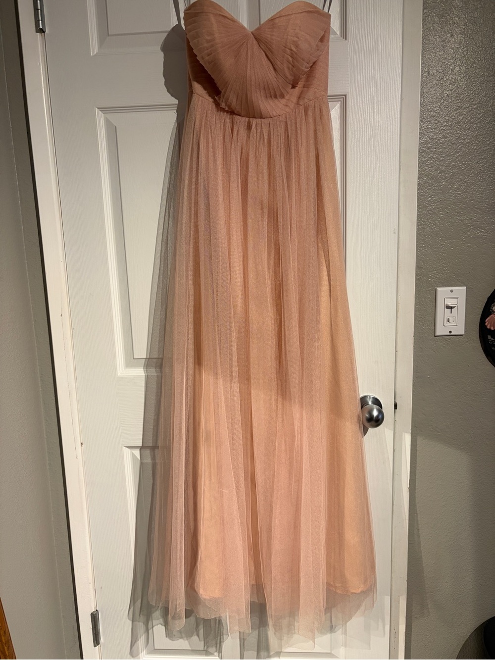 Jenny Yoo Tulle Formal Strapless Maxi Dress Women’s Size 2 muted Pink/Beige
